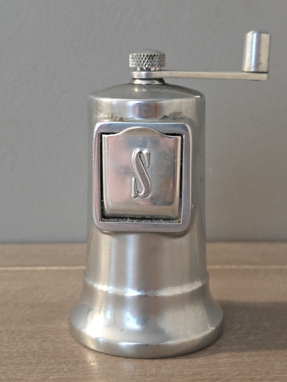 Vintage Solid Cast Aluminum Perfex French Salt Grinder Mill Manual Crank 4" MCM